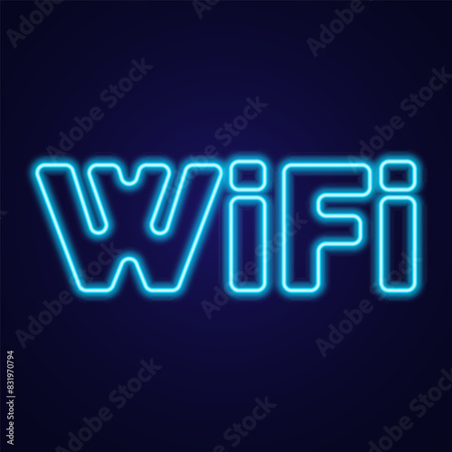Vector signal wifi sign neon effect. Fully vector effect without raster effects