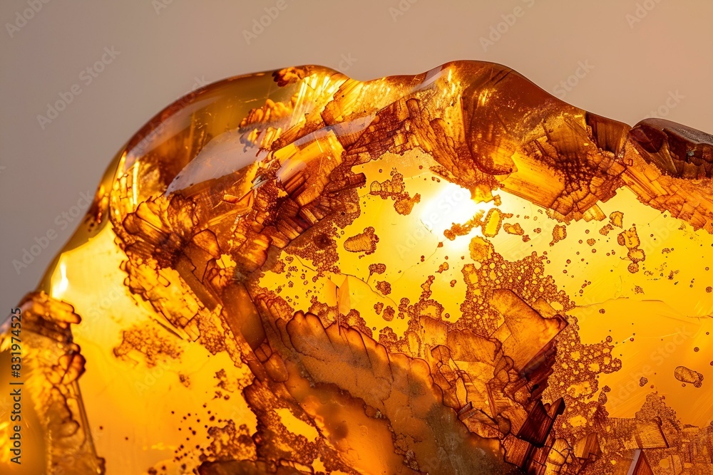 Fototapeta premium Podświetlony bursztyn w ciepłych barwach
