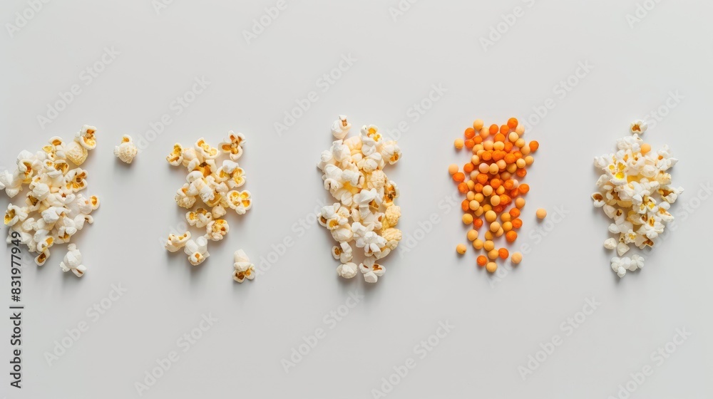 Popcorn separated on a white background Popcorn separated on a white background