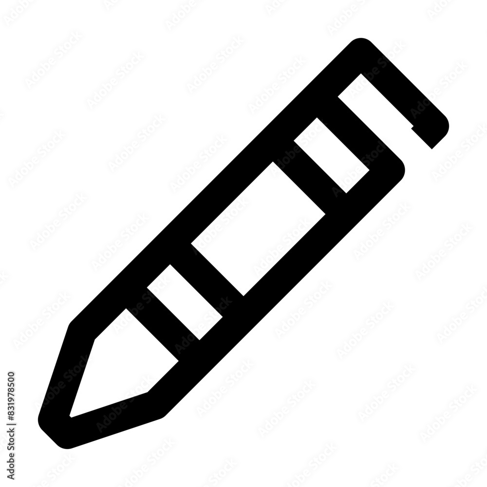 Crayon one line stationery icon Crayon one line stationery icon