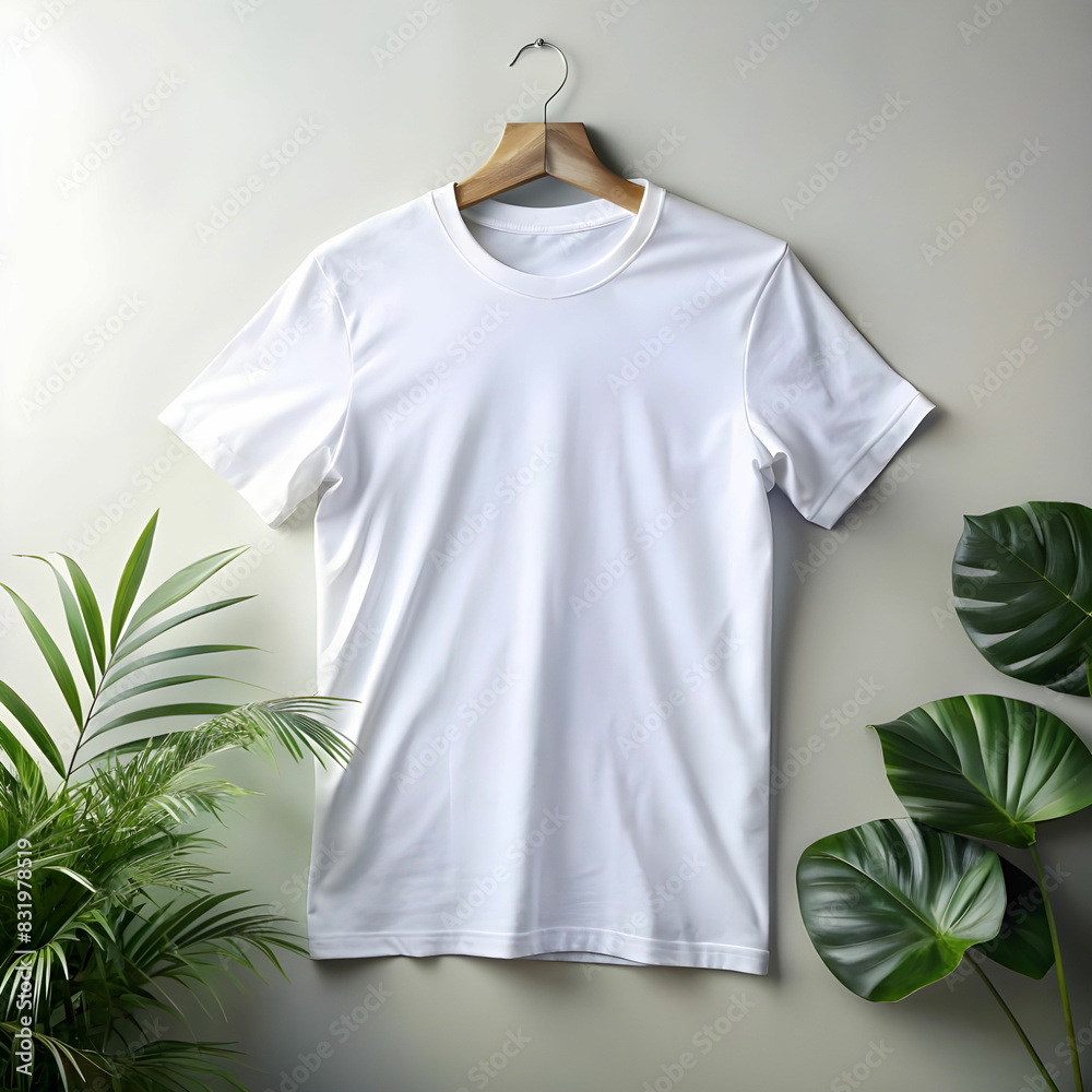 Front blank white tshirt with hanger design
