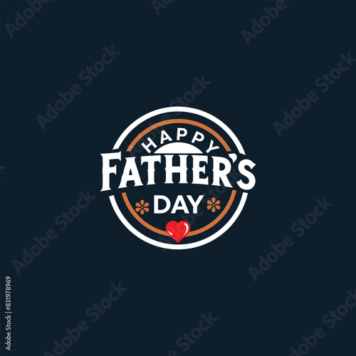 fathers day logo, happy fathers day typography
