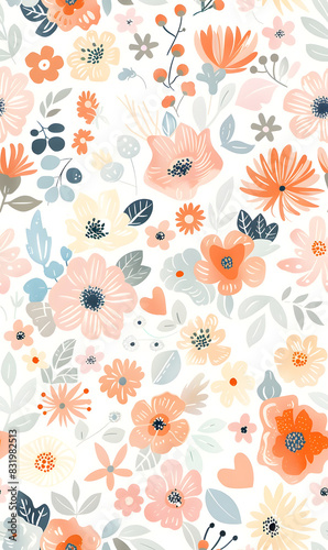 Seamless pattern of flower.