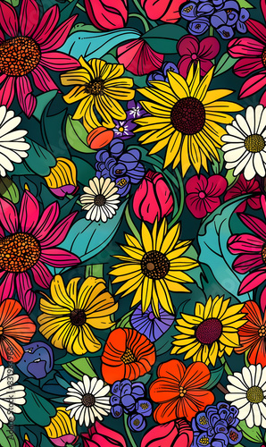 Seamless pattern of flower.