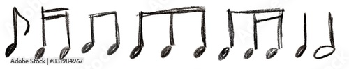 A minimalist pencil sketch of musical note isolated on a white background, ideal for diverse design projects.
