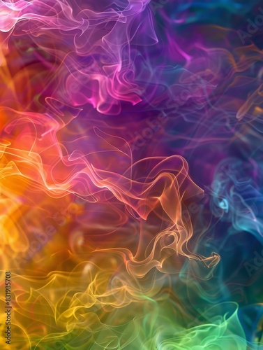 Vibrant abstract smoke swirls