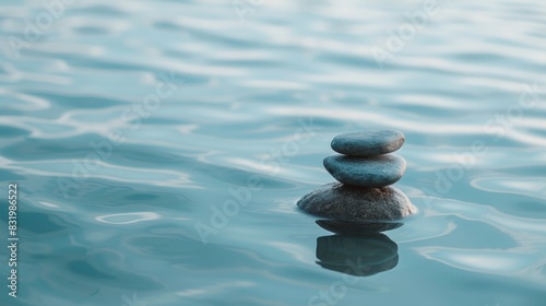 Serene zen stones in tranquil water