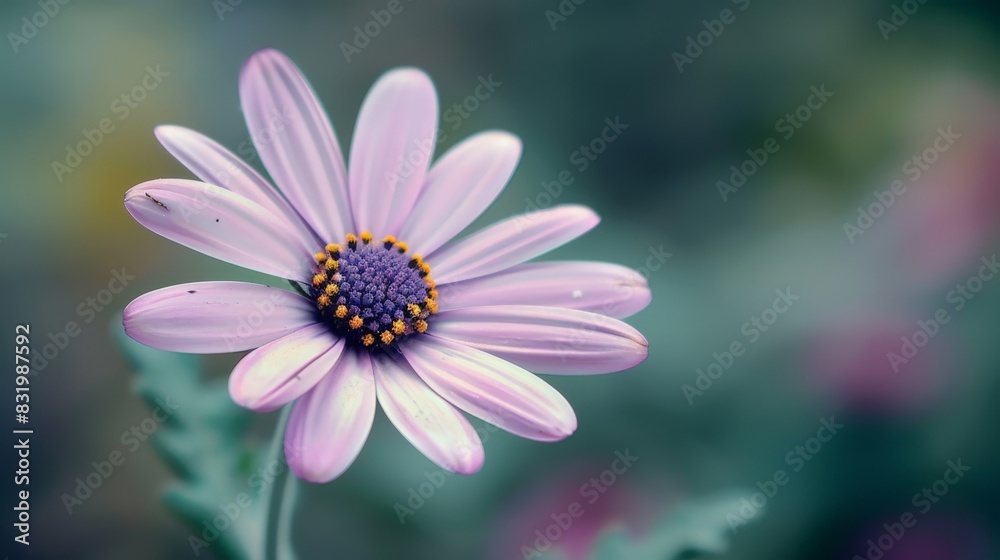 Delicate purple daisy flower in nature