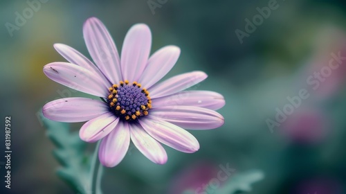 Delicate purple daisy flower in nature