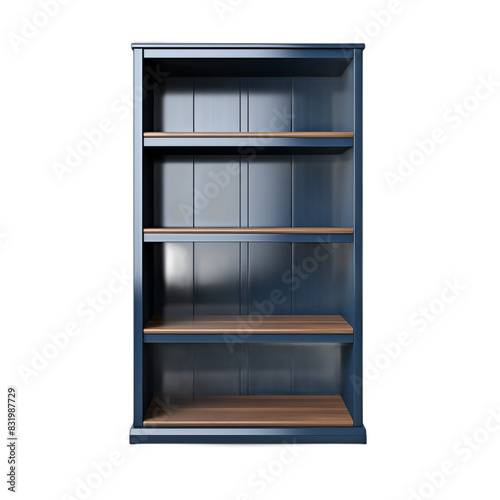 Wallpaper Mural Blue wooden bookshelf isolated on white background 3d illustration Torontodigital.ca
