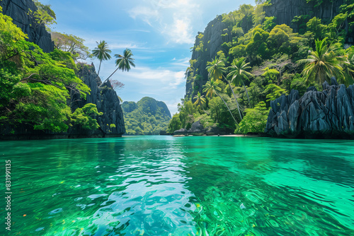 Tropical paradise with crystal water