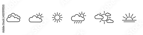 Summer weather icons collection. Vector illustration
