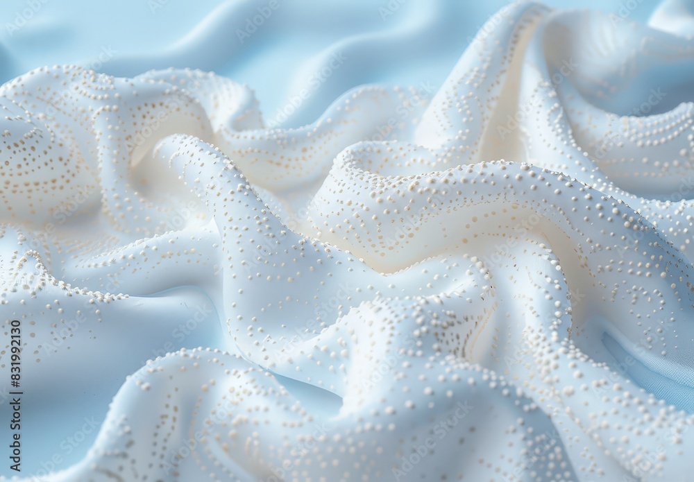 Sparkling white fabric with golden dots Sparkling white fabric with golden dots