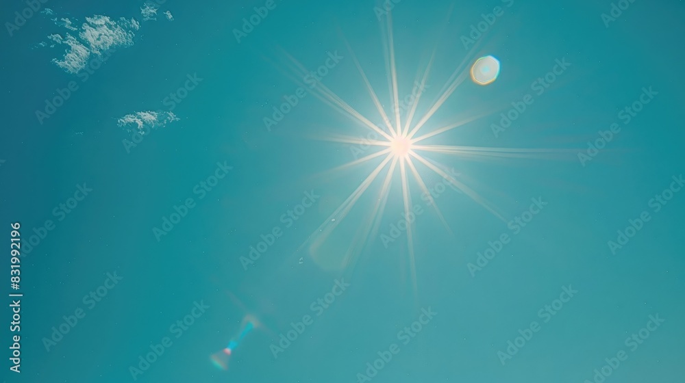 Sun shining in a clear blue sky Sun shining in a clear blue sky