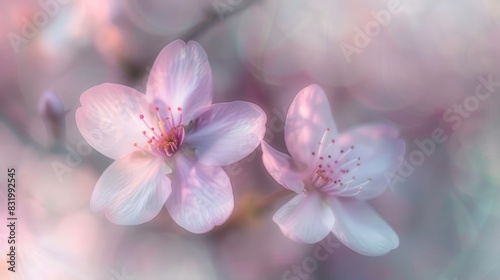 Two blurred Cherry Blossom flowers © 2rogan
