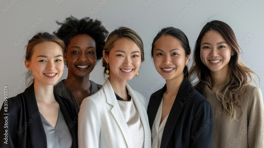 Photo of Smile Guest relations specialists curating bespoke experiences, their professionalism highlighted against pristine white backgrounds Photo of Smile Guest relations specialists curating bespoke experiences, their professionalism highlighted against pristine white backgrounds