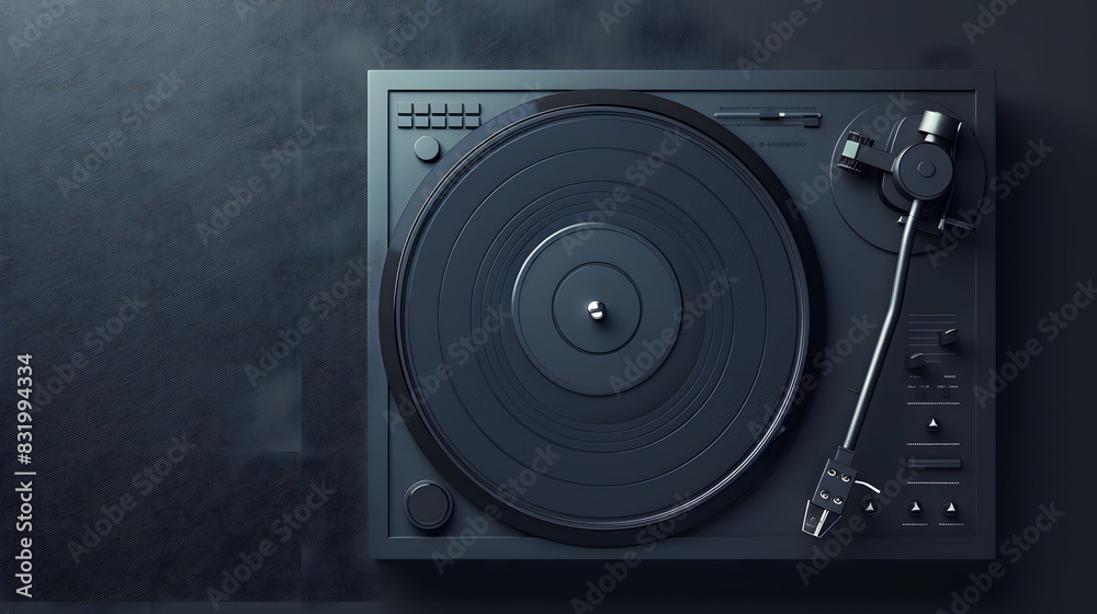 Fototapeta premium A turntable with a record player attached, ready to play music