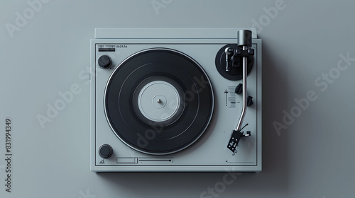 A turntable with a record player attached playing music