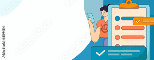 Wallpaper Mural Invite friends to conduct questionnaire flat vector concept operation hand drawn illustration
 Torontodigital.ca