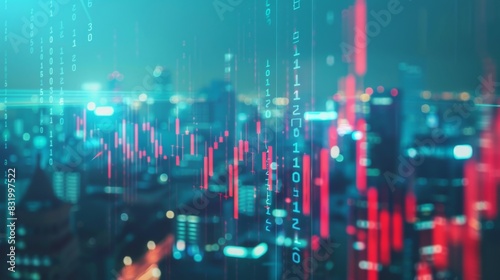 Stock market business concept. Financial graphs and digital indicators