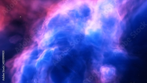 Space background with realistic nebula and shining stars. Colorful cosmos with stardust and milky way. Magic color galaxy. Infinite universe and starry night. 3d render 