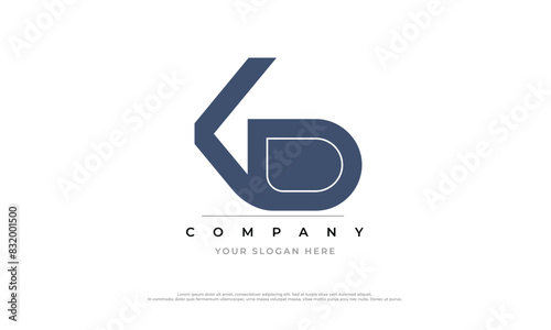Alphabet letters Initials Monogram logo KD, KD INITIAL, KD letter