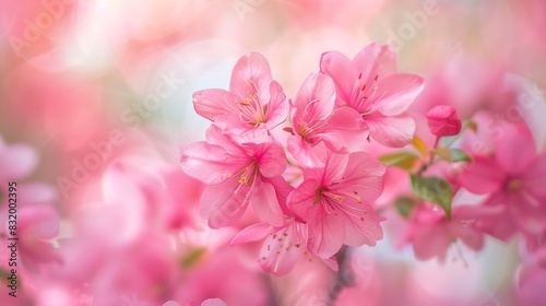 A close-up of pink flowers with a blurred background.