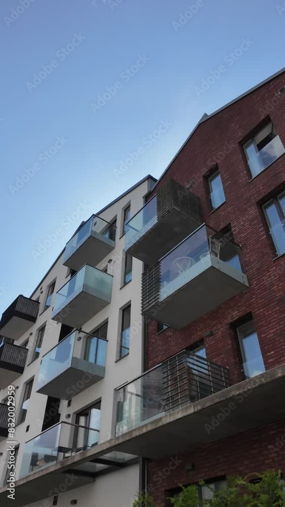 4K Video of Modern Residential Building in Newly Developed Paupys District, Vilnius, Lithuania on a Clear Sunny Day 4K Video of Modern Residential Building in Newly Developed Paupys District, Vilnius, Lithuania on a Clear Sunny Day