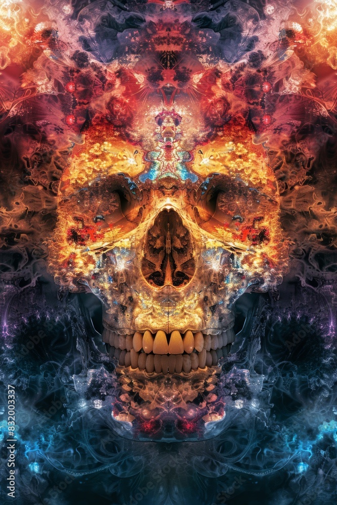 A fractal skull that is astonishing and otherworldly. Gives a feeling of deadly power A fractal skull that is astonishing and otherworldly. Gives a feeling of deadly power