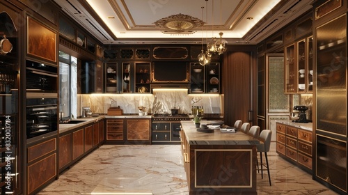 luxurious kitchen over head view