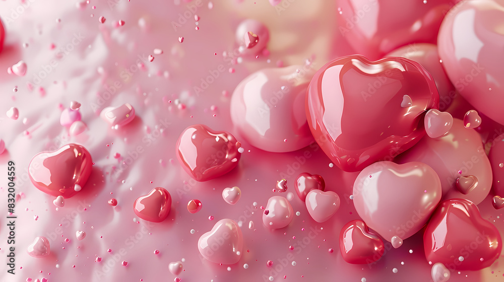 Happy Valentine's Day Background 3D Illustration 