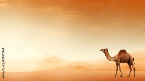 generated illustration of camel animal in vivid color good for background