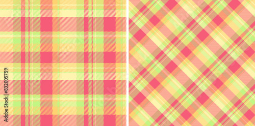 Pattern tartan vector of textile seamless texture with a background fabric check plaid. Set in summer colors. Stylish scarves for women.