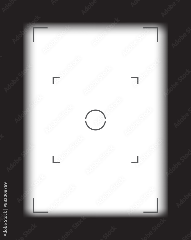 Video camera, binocular and camera roll viewfinder overlay. Camera and binocular frame vector template. Black lines on transparent background. Vector illustration