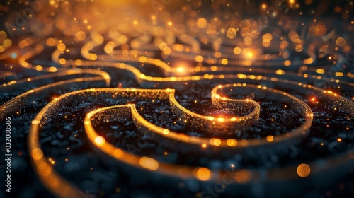 A labyrinth of winding paths leading to various DeFi projects each one promising new opportunities for decentralized financial transactions.
