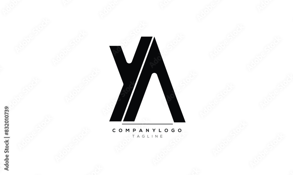 Alphabet letters Initials Monogram logo YA, YA INITIAL, YA letter Alphabet letters Initials Monogram logo YA, YA INITIAL, YA letter