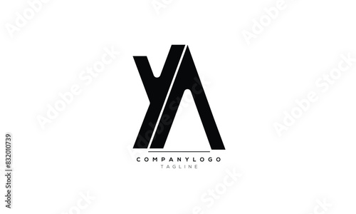 Alphabet letters Initials Monogram logo YA, YA INITIAL, YA letter