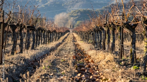 Withered Vineyard Landscape...