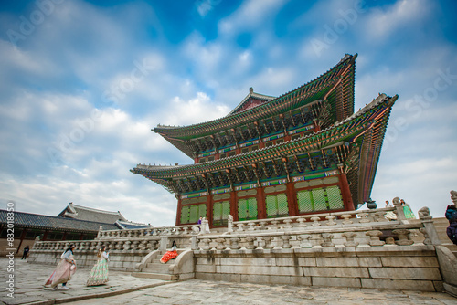 Gyeongbokgung palace landmark of Seoul, South Korea.