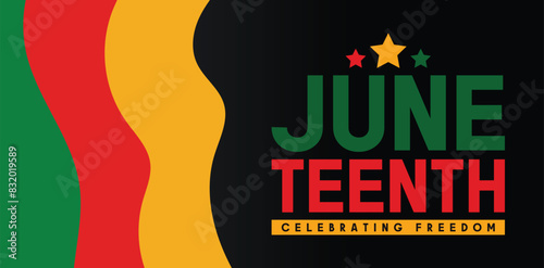 Juneteenth Freedom Day background,  Annual American holiday, celebrated in June 19. African-American history and heritage. 