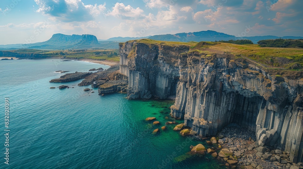 The Oedolgae Rock in Jeju South Korea a stunning rock formation with a scenic coastal view