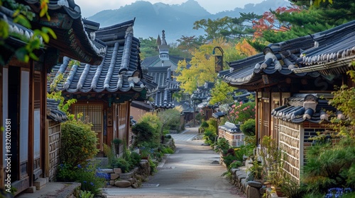 The Namsangol Hanok Village in Seoul South Korea a restored traditional village offering cultural programs and showcasing the architecture of the Joseon Dynasty © mogamju