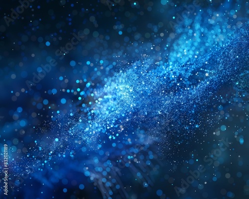 Blue particles illustrating a big data sorting process  highlighting the future of data streams in a beautiful and dynamic way