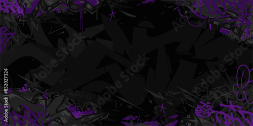 Trendy Abstract Hip Hop Urban Street Art Graffiti Style Vector Illustration Background Template