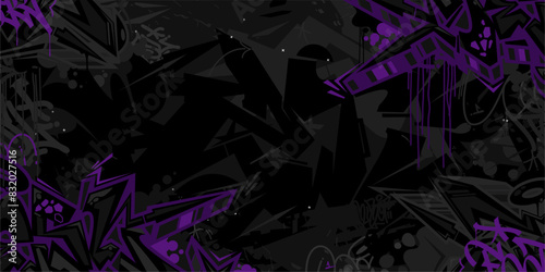 Cool Trendy Abstract Hip Hop Urban Street Art Graffiti Style Vector Illustration Background Template
