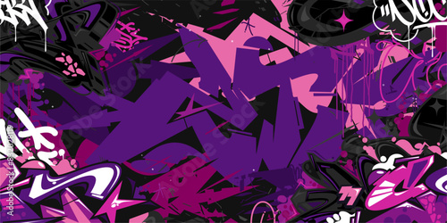 Modern Abstract Hip Hop Urban Street Art Graffiti Style Vector Illustration Background Template
