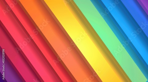Gradient rainbow striped banners with shadows