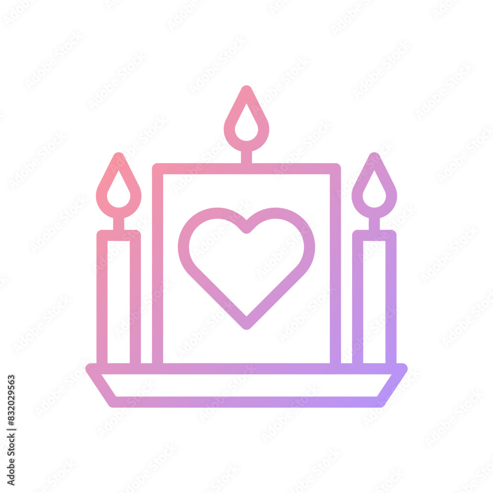 Candle love gradient soft pink purple valentine illustration Candle love gradient soft pink purple valentine illustration