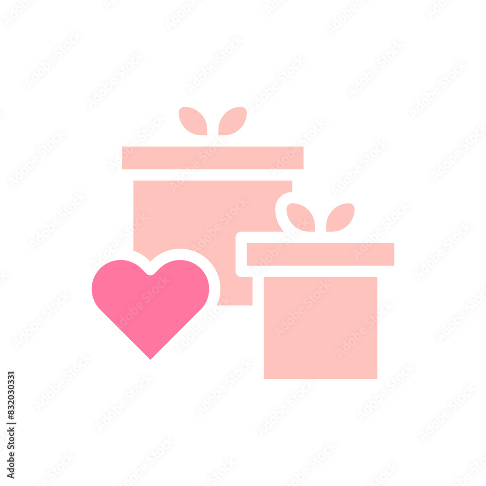 Gift love solid soft pink valentine illustration Gift love solid soft pink valentine illustration