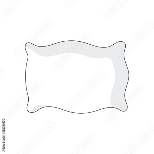 Pillow icon with shadow isolated vector illustration.